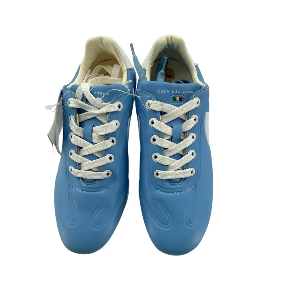 NWT DUCA DEL COSMA Queenscup Women's Spikeless Golf Shoes Baby Blue White Size 7